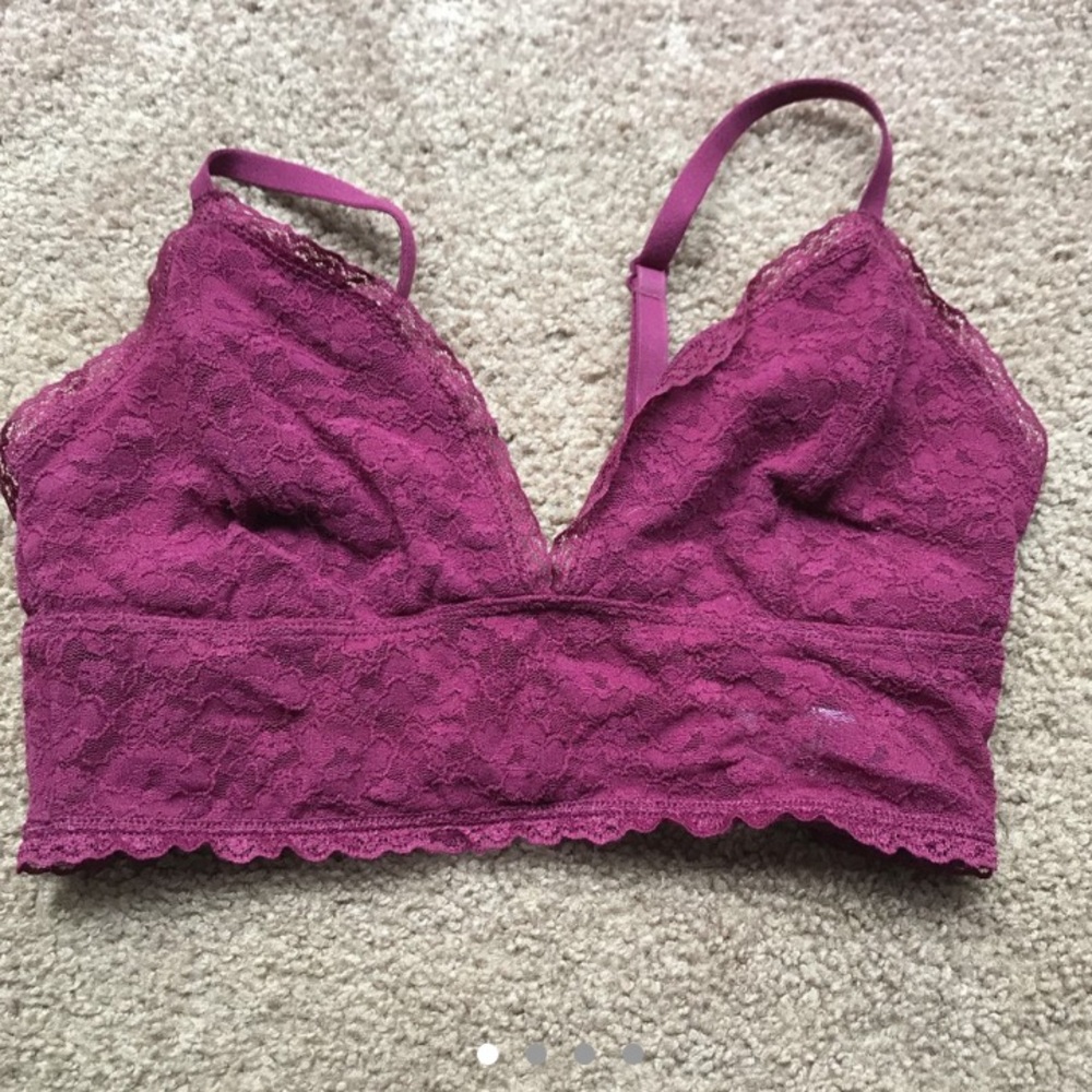 Red lace bralette